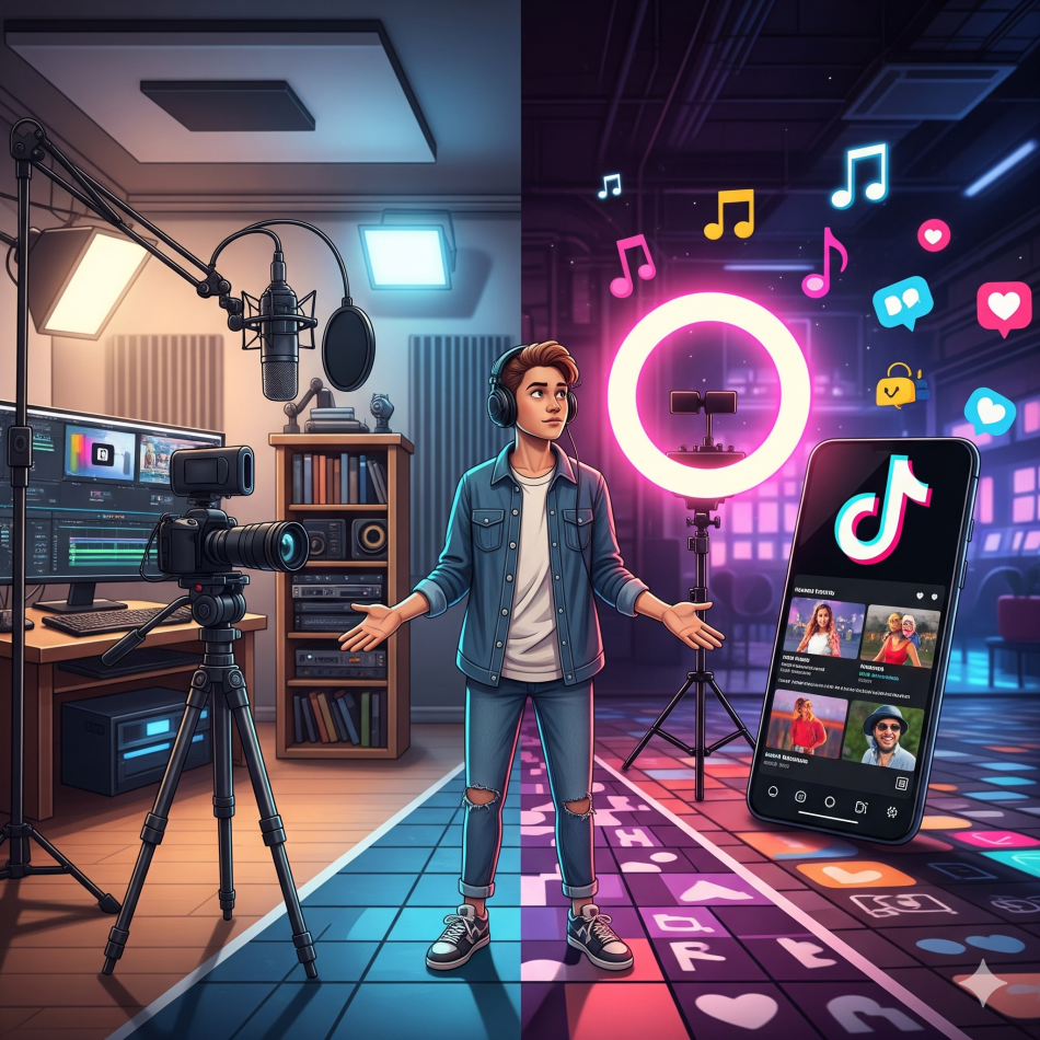 Cómo Percibimos las Redes Sociales: El Viaje del Profesional de Contenido en YouTube y TikTok